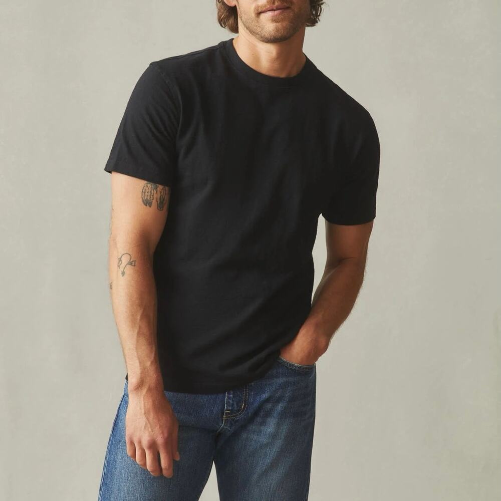 NWOT American Giant Men's Premium 100% Cotton Slub Crew Tee Black Size Small